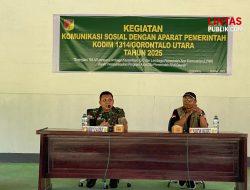 Perkuat Sinergi TNI dan Pemda, Kodim 1314/Gorut Gelar Kegiatan Komsos