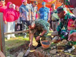 Dandim 1314/Gorut Letkol Inf Rayner Wajong Resmikan Peletakan Batu Pertama Pembangunan Gerai Koperasi Desa Merah Putih di Gorut