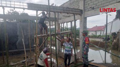 Babinsa Koramil 1314-01/Kwandang Awasi dan Dampingi Pembangunan KDKMP Desa Bulalo