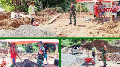 Babinsa Koramil 1314-03/Sumalata Hadir Kawal Pembangunan Koperasi Merah Putih Desa Puncak Mandiri
