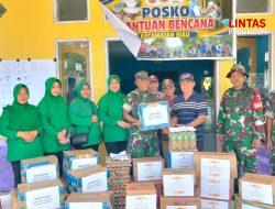 Dandim 1314/Gorut Serahkan Bantuan Kemanusiaan untuk Korban Banjir di Biau